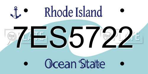 7ES5722 Rhode Island License Plate