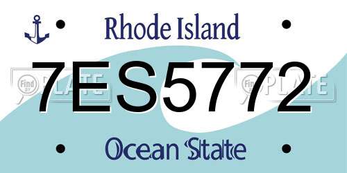 7ES5772 Rhode Island License Plate