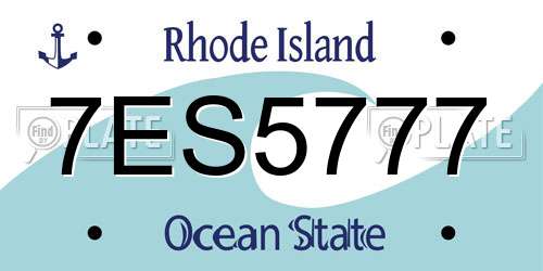 7ES5777 Rhode Island License Plate