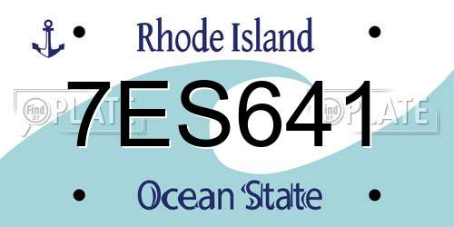 7ES641 Rhode Island License Plate
