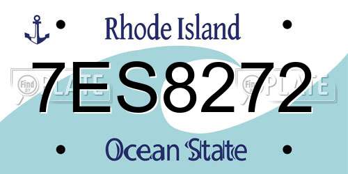 7ES8272 Rhode Island License Plate