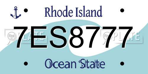 7ES8777 Rhode Island License Plate