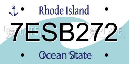 7ESB272 Rhode Island License Plate
