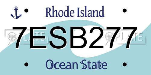 7ESB277 Rhode Island License Plate