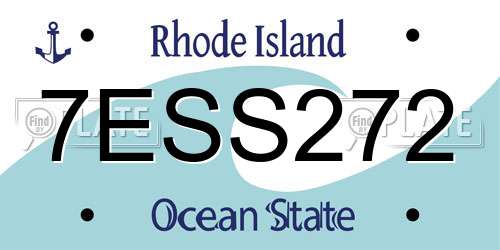 7ESS272 Rhode Island License Plate