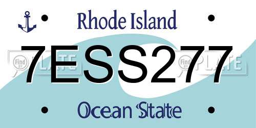 7ESS277 Rhode Island License Plate