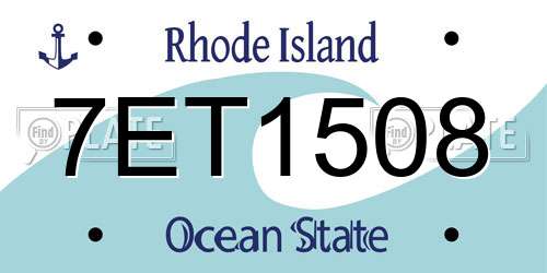 7ET1508 Rhode Island License Plate