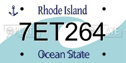 7ET264 Rhode Island License Plate