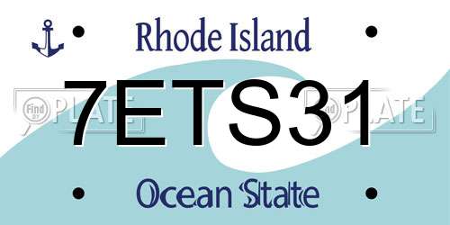 7ETS31 Rhode Island License Plate