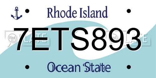 7ETS893 Rhode Island License Plate