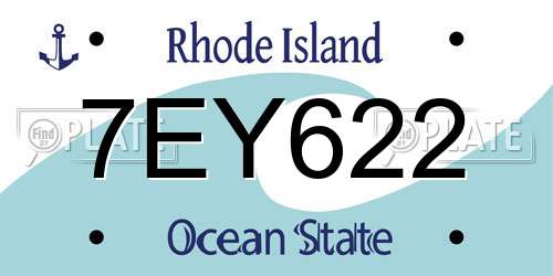 7EY622 Rhode Island License Plate