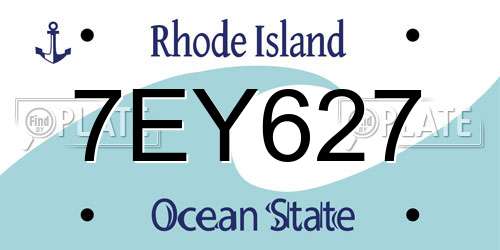 7EY627 Rhode Island License Plate