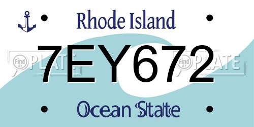 7EY672 Rhode Island License Plate