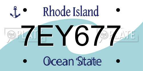 7EY677 Rhode Island License Plate