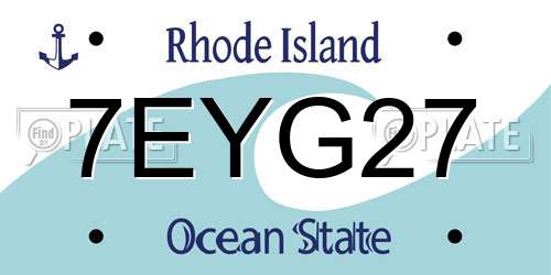 7EYG27 Rhode Island License Plate