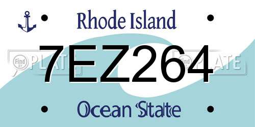 7EZ264 Rhode Island License Plate