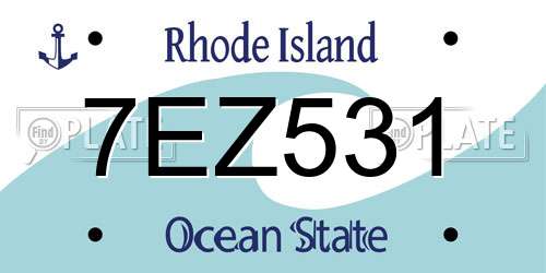 7EZ531 Rhode Island License Plate