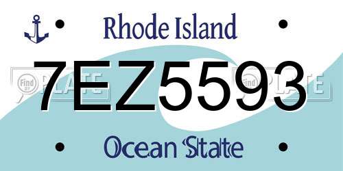 7EZ5593 Rhode Island License Plate