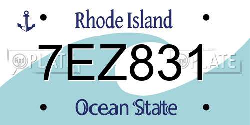 7EZ831 Rhode Island License Plate