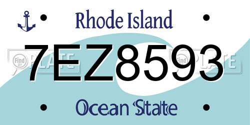 7EZ8593 Rhode Island License Plate