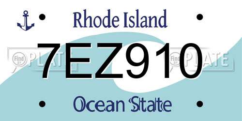 7EZ910 Rhode Island License Plate