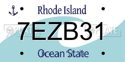 7EZB31 Rhode Island License Plate