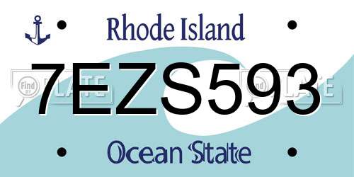 7EZS593 Rhode Island License Plate
