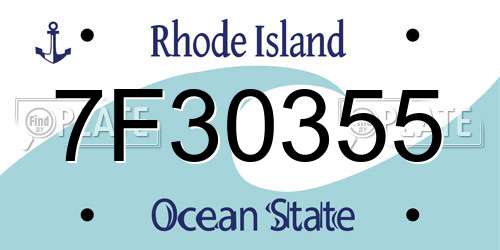 7F30355 Rhode Island License Plate