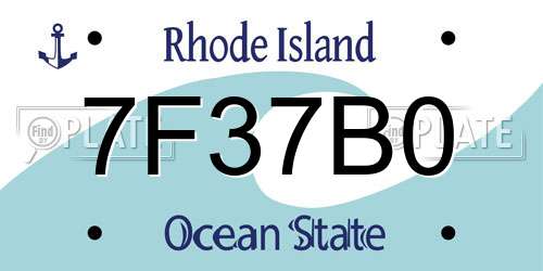 7F37B0 Rhode Island License Plate