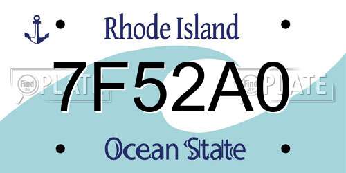 7F52A0 Rhode Island License Plate
