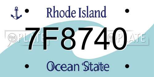7F8740 Rhode Island License Plate