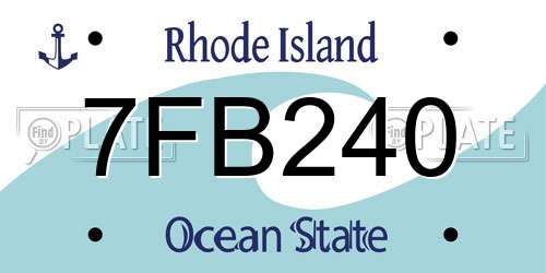 7FB240 Rhode Island License Plate