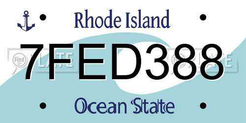 7FED388 Rhode Island License Plate