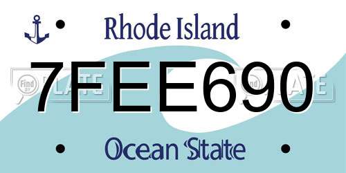 7FEE690 Rhode Island License Plate