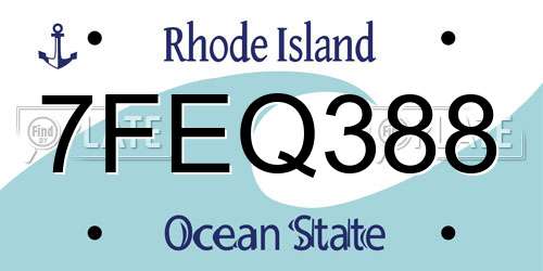 7FEQ388 Rhode Island License Plate