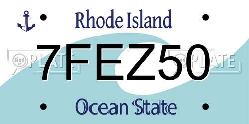 7FEZ50 Rhode Island License Plate