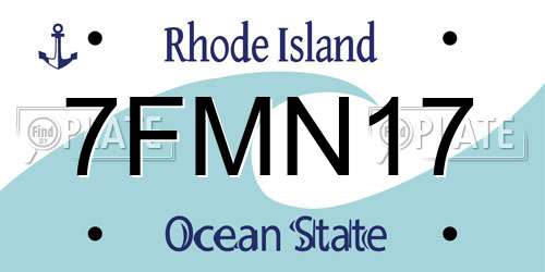 7FMN17 Rhode Island License Plate