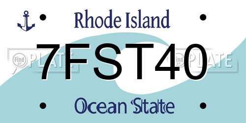 7FST40 Rhode Island License Plate