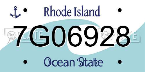 7G06928 Rhode Island License Plate