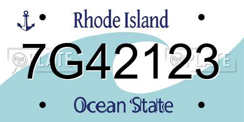 7G42123 Rhode Island License Plate