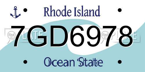 7GD6978 Rhode Island License Plate