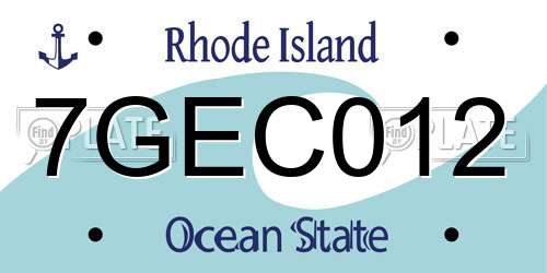 7GEC012 Rhode Island License Plate