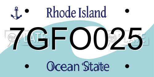 7GFO025 Rhode Island License Plate