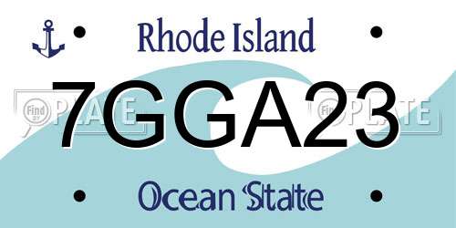 7GGA23 Rhode Island License Plate