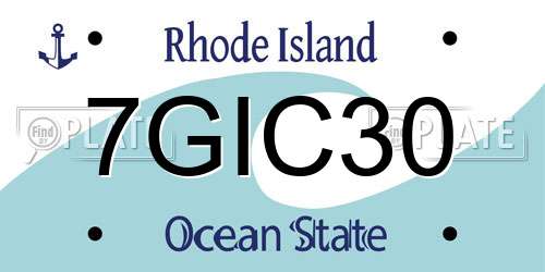 7GIC30 Rhode Island License Plate