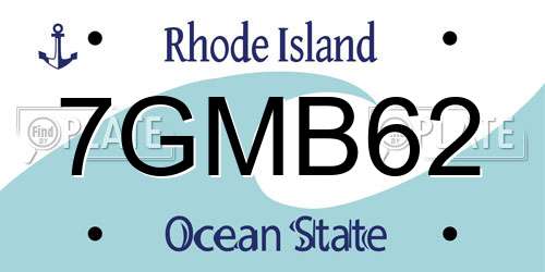 7GMB62 Rhode Island License Plate