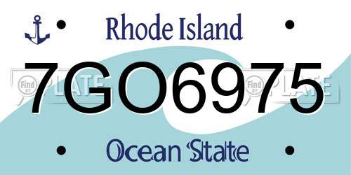 7GO6975 Rhode Island License Plate
