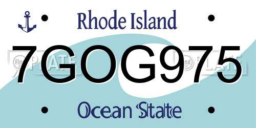 7GOG975 Rhode Island License Plate