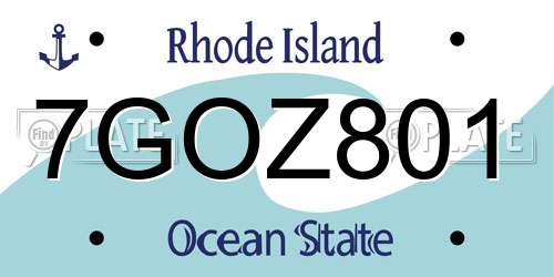 7GOZ801 Rhode Island License Plate