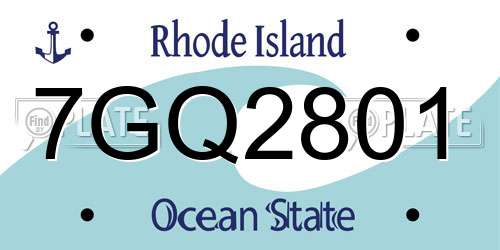 7GQ2801 Rhode Island License Plate